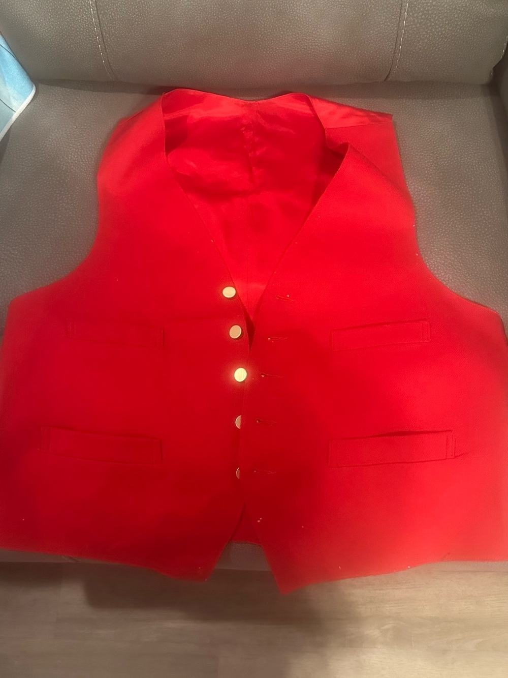 Men’s Vintage Festive Wool Vest with Gold Buttons size 44 Made in the USA